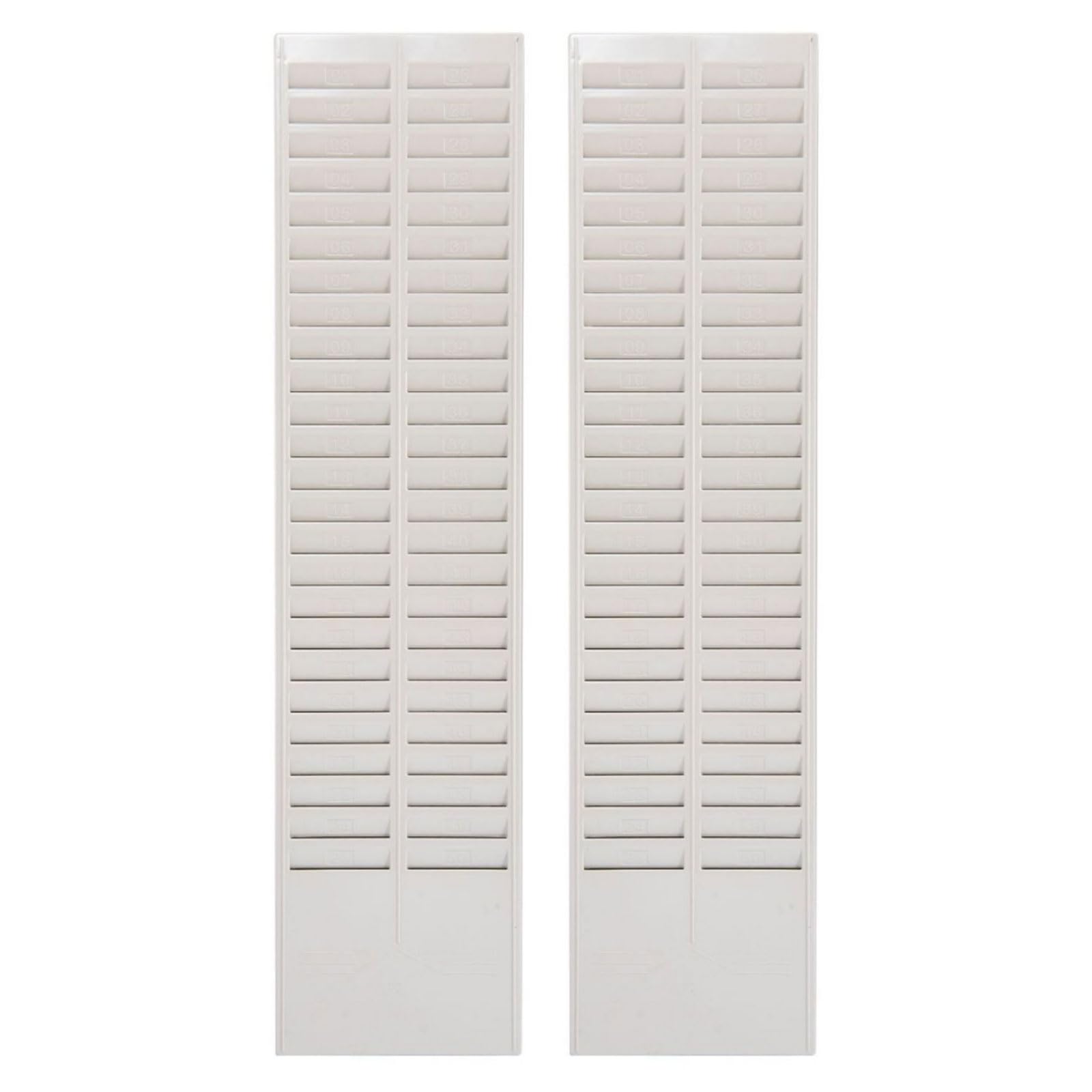 Porta-Cartellini Marcatempo da Parete con Numerazione Rastrelliera Porta-Cartellini a 20 O 50 Scomparti Rastrelliera per Cartellini Presenze Dipendenti per Uffici e Aziende Light Gray 50 Slots