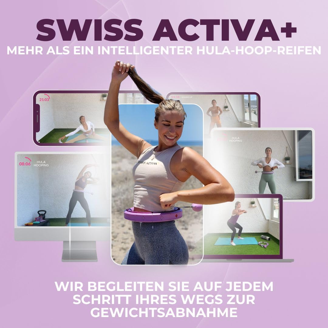 Swiss Activa+ Leiser Hula-Hoop-Reifen mit Taillentrainer