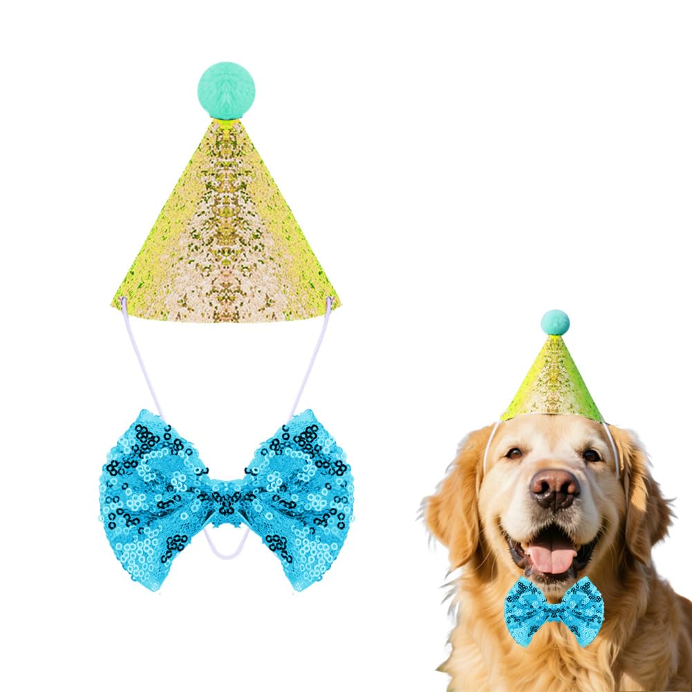 Accessoires de costume d'anniversaire à paillettes pour petit chiot et chat