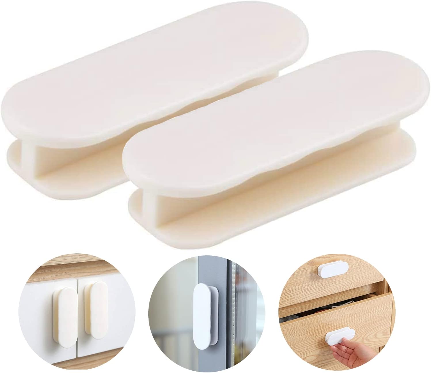 2pcs Balcony Door Handles, SelfAdhesive Door Handles, Cupboard Handles