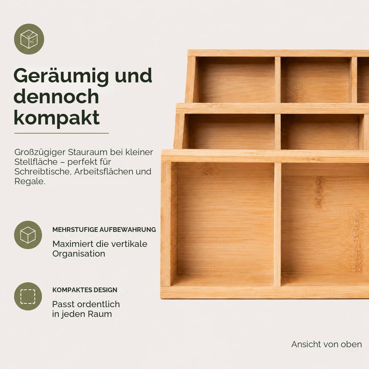 Theodore Teebeutelorganizer aus Bambus - Vertikal, fasst 180 Teebeutel - Teebox aus Holz für Teeaufbewahrung zu Hause oder im Büro - Auch für Zucker und Sahne