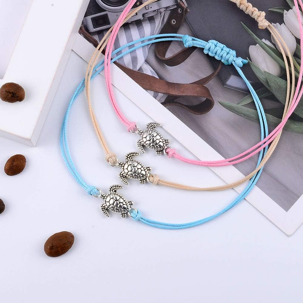 SUNSH 6Pcs Set Cross/Dinosaur/Paw Print/Turtles/Star/Heart Charm Bracelets for Women Family Best Friend Bracelet Boyfriend Girlfriend Mother Daughter Jewelry Valentines Day Gift for Him Her - Image 6