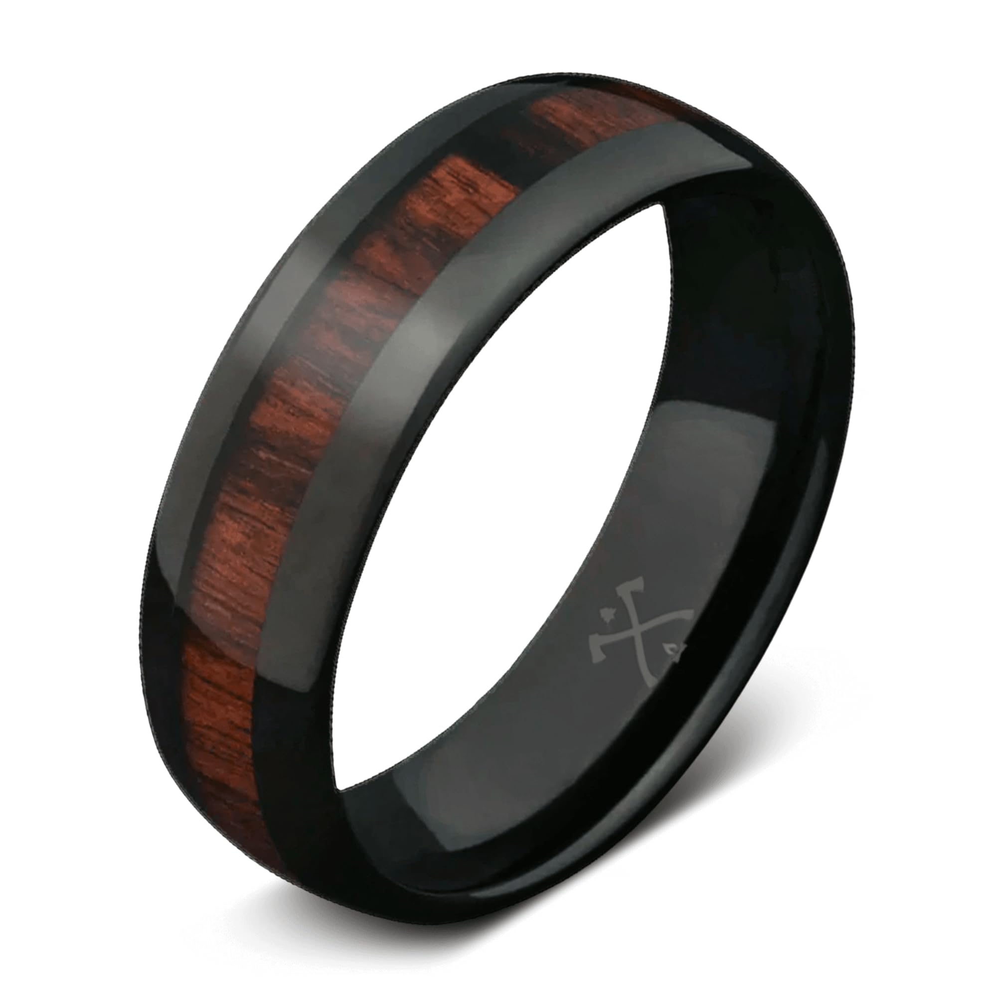Manly Bands: Men's Exotic Wood Wedding Bands and Rings - Made with Koa, Pearwood, Oak, and Sequoia Wood - Gift for Men - Free Silicone Ring Included