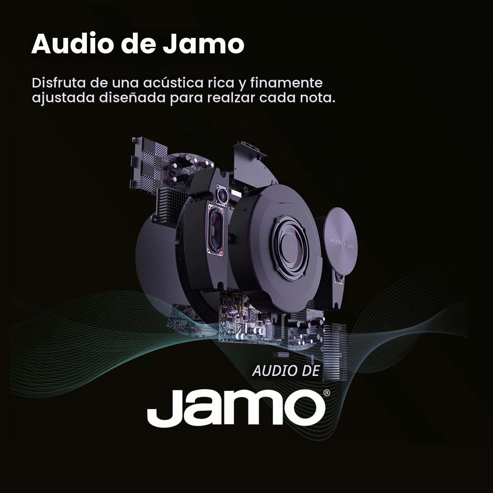 Record R1 - Altavoz Bluetooth de vinilo galardonado, pantalla de 21.5 pulgadas con letras dinámicas y arte del álbum, estéreo de alta fidelidad 2.1 de Jamo, Wi-Fi y BT 5.1, decoración de