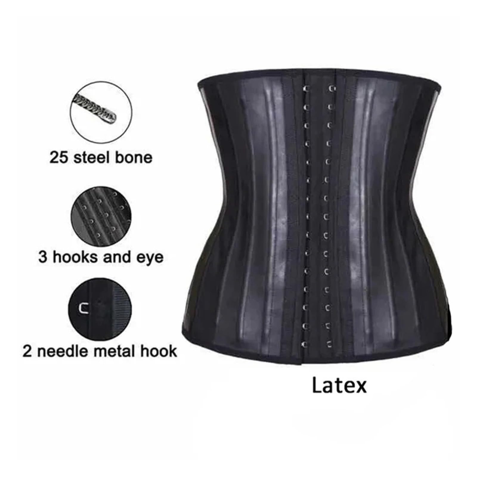 Faja Reductora Hombre Corsé Moldeador de Cintura for Mujer, cinturón Adelgazante Abdominal, con 25 Varillas Acero