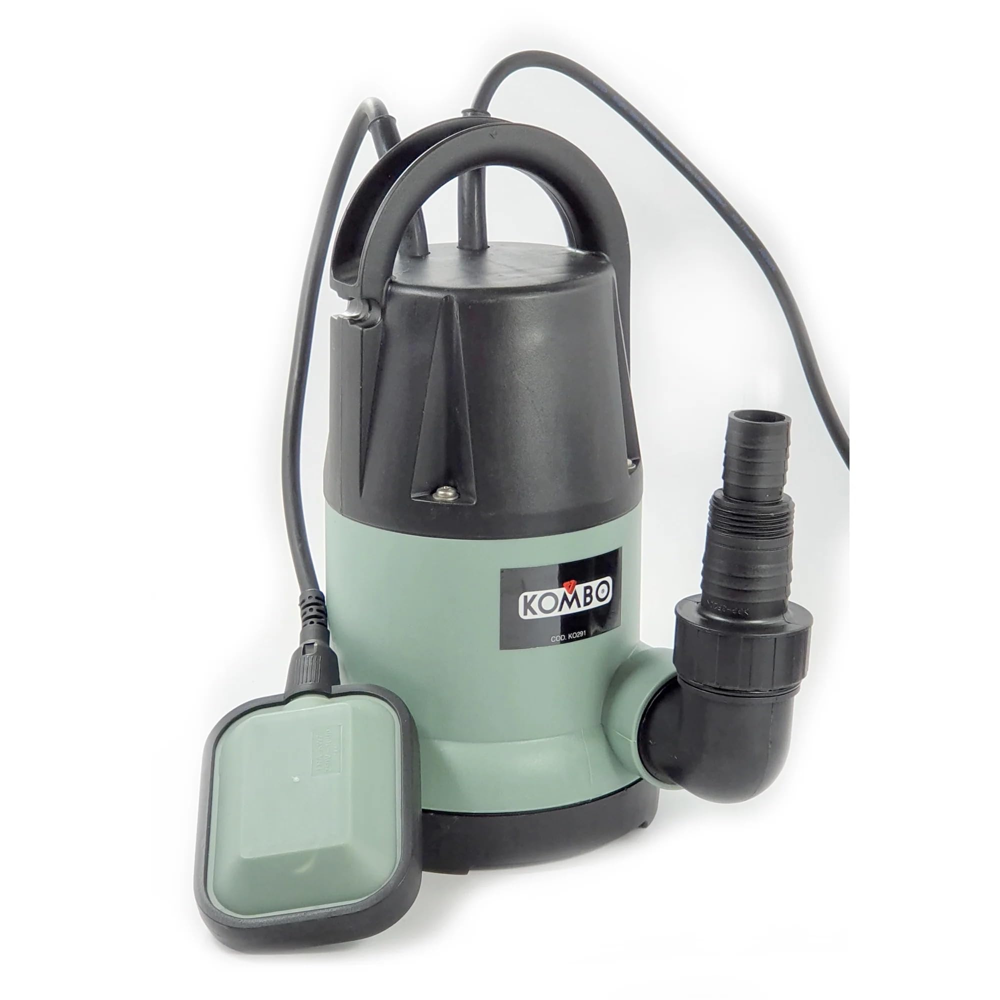 Pompa Sommersa per Acque Chiare 7500 l/h, Aspirazione Residua 3mm, Galleggiante Automatico, Prevalenza 6m, Cavo 10m con auricolari inclusi