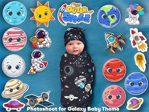 Image of Galaxy Space Photo Booth Props for Kids, 18+ Educational Space Cards for Photoshoot, STEM Learning Birthday Party Decorations, 20+ Themes Available