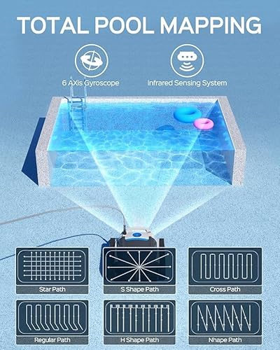 WYBOT Limpador Robótico de Piscina com Aplicativo com Fio M100 com Escalada de Parede, Tecnologia de