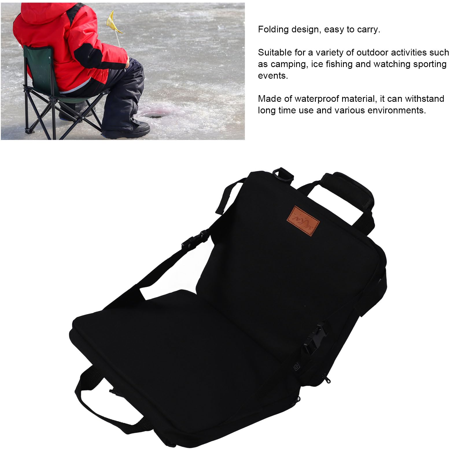 Luqeeg Siège de Stade Chauffant pour Gradins avec Support Dorsal, Chaise de Stade Chauffante Pliante et Rembourrée avec Poignée de Transport, Siège de Stade Chauffant Portable