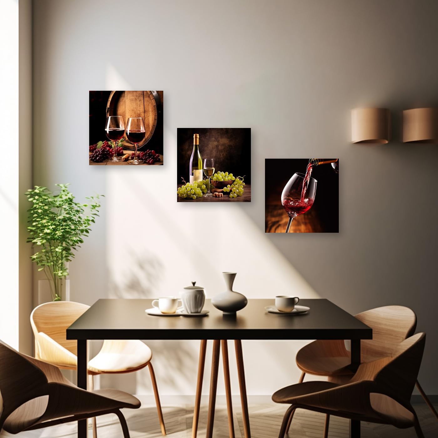 EXQULEG Juego De 3 Pósteres Modernos En Blanco Y Negro De Diente De León, Cuadros En Lienzo Con Flores Abstractas Para Decoración Del Salón, Sin Marco (21 X 30 Cm