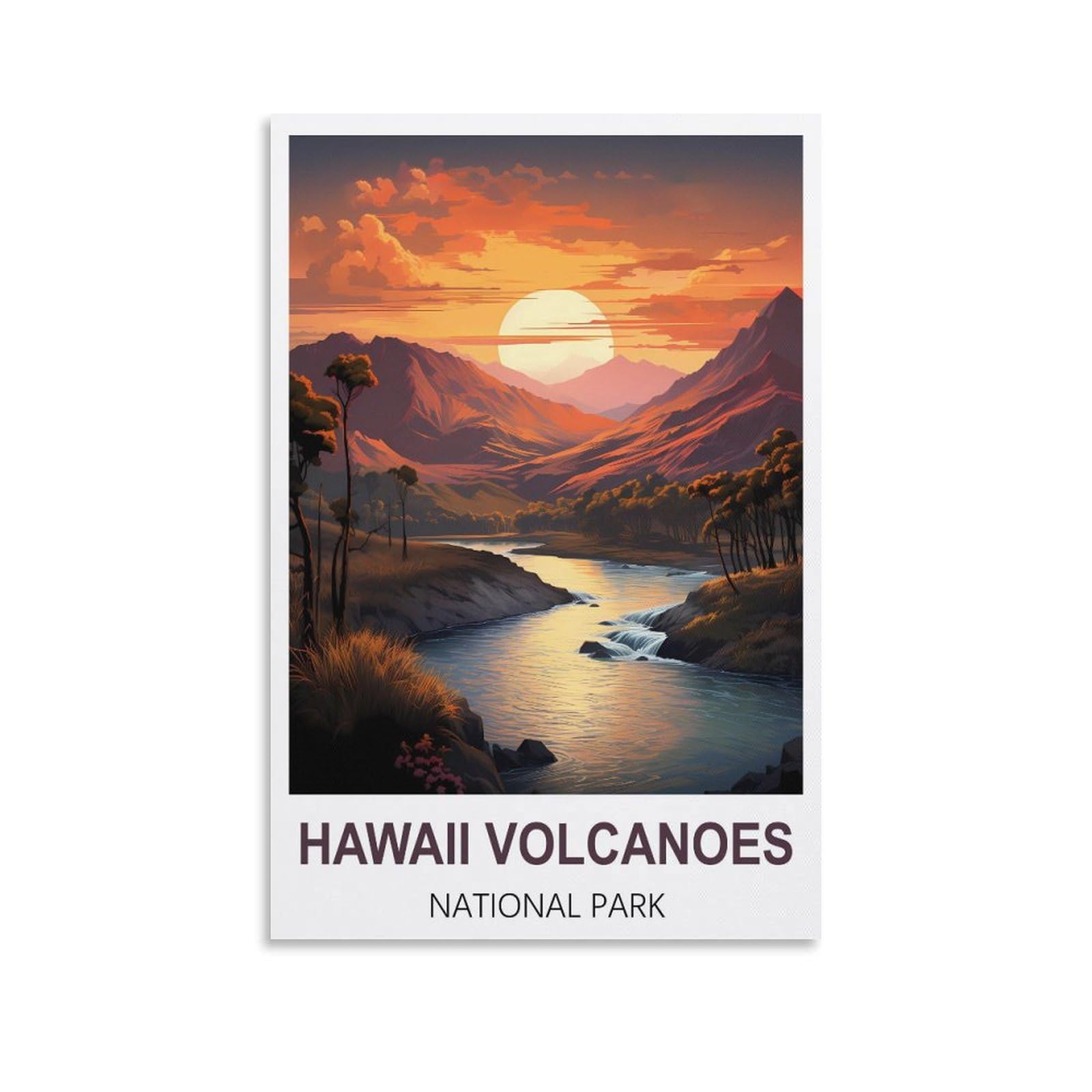 Metal Bar Signs Vintage Hawaii Volcanoes National Parks,Tin Sign Retro Wall Art Poster for Home Man Cave, Cafe Bar Wall Decor 20x30cm