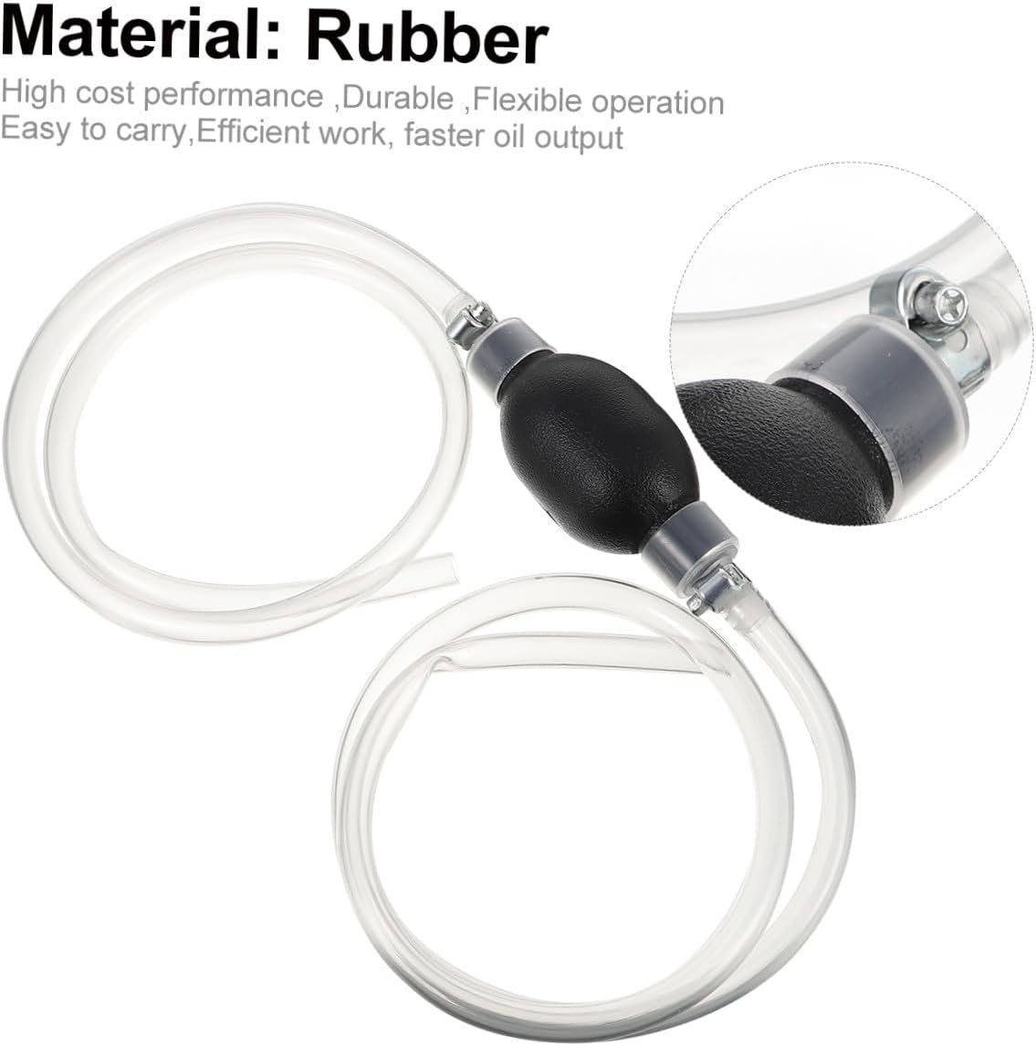 Mikinona Hand Pump Fuel Transfer Pump Manual Siphon Hose Portable Car Fuel Transfer Tool for Gasoline and Oil Automotive Accessories