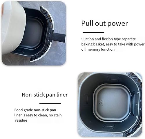 Miniatura 5 de Freidoras de aire domésticas de 7 cuartos de galón, freidora de aire de acero inoxidable, ajustes preestablecidos de control digital de un toque, 10