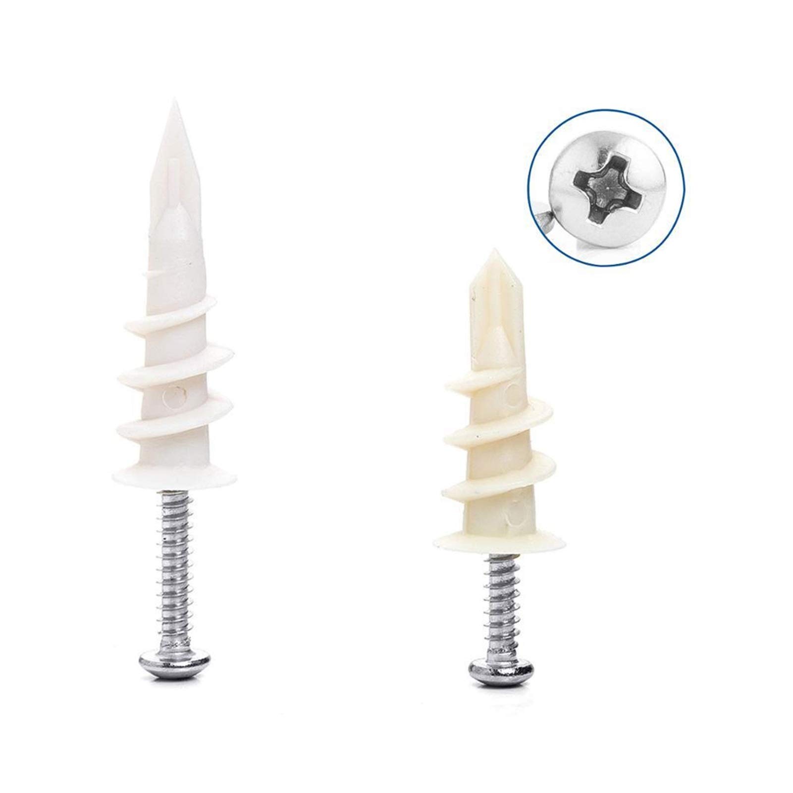 Bulloni di espansione, 100 pezzi di tasselli di espansione in plastica, tasselli autoperforanti for cartongesso, viti for cartongesso, tasselli in nylon, strumento for tende da casa, cartongesso
