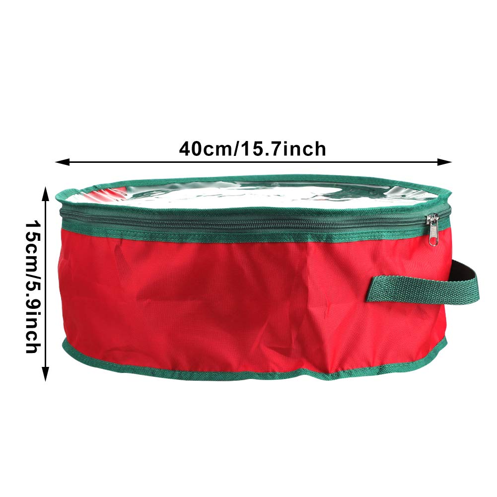 Ddewing Christmas Wreath Storage Bag Garland Holiday Container with Clear Window Xmas Wreath Container Garland Wreaths Container with Clear Top Window for Easy Holiday Storage(#2)