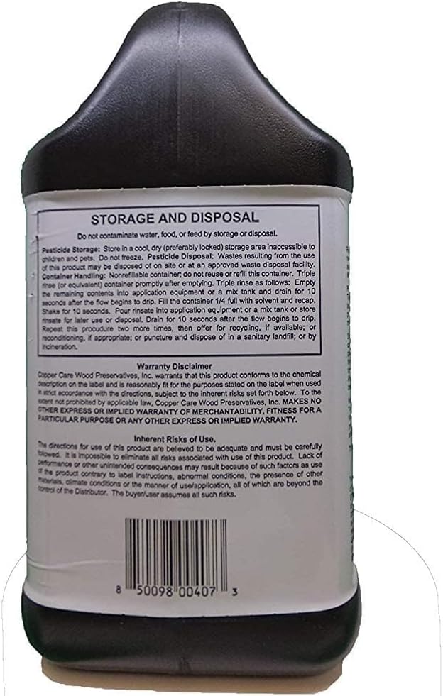 Tenino Copper Naphthenate 17% (2% as Metal) Double Strength - Highest Concentration Allowed - 1 Gallon - Wood Preservative