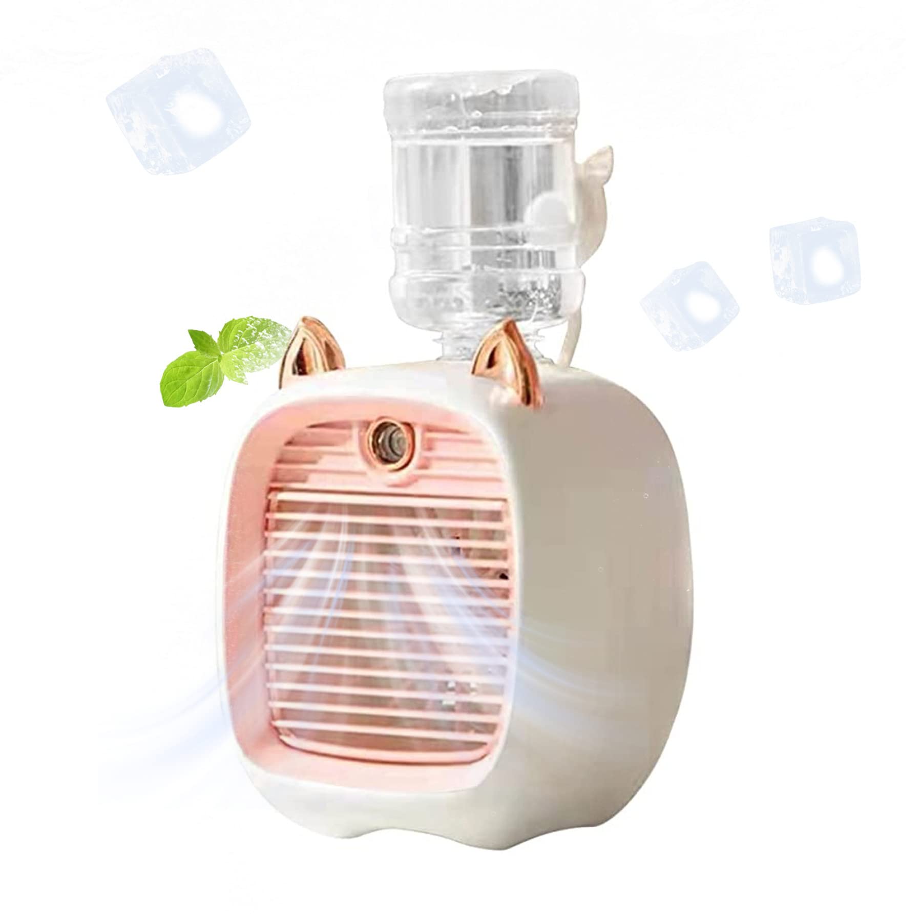 Mini ventilateur refroidisseur d'air rose USB avec réservoir 270 ml