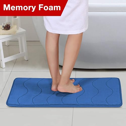 Vista 61 de Flamingo P Tapete de baño de espuma viscoelástica, extra largo, antideslizante, absorbente de agua, grueso, suave, lavable, 47 x 17 pulgadas