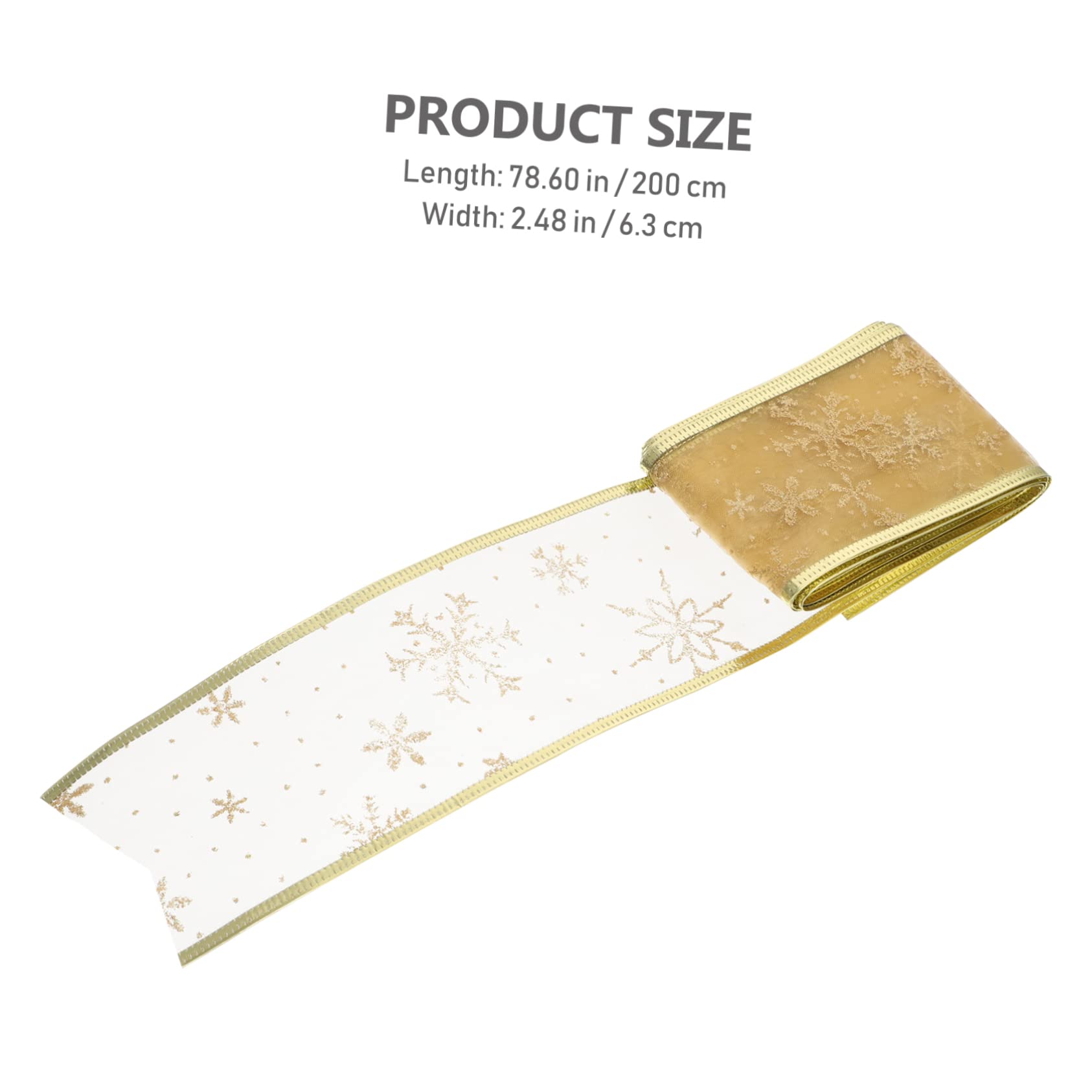 Lurrose 12 Stück Weihnachtsband Golddekorationen Weihnachtsschleifen Bänder Schneeflockenbänder Drahtband Weihnachtsband Netzband Für Roségold Gold Drahtband Stoff Golden