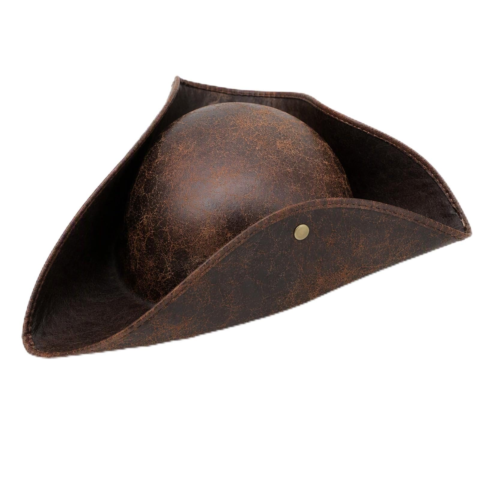 Dfiupdn 1 Pcs Pirate Hats Adult, Brown Tricorn Hat for Costume