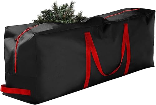 Bolsa de almacenamiento para árbol de Navidad artificial, para árboles artificiales de 7 pies, lona de calidad y correas de encuadernación, protege