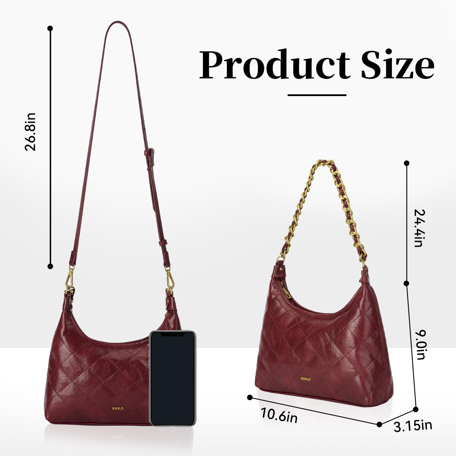 Fexkean Borsa a Spalla Donna in Pelle PU,Borsa a Tracolla Mini Hobo Bag Trendy,Y2K Crossbody Bag,Borse da Ascella Retrò,Elegante Borsetta Tracolla per Feste Shopping