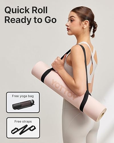 Miniatura 6 de Tapete de yoga, tapete de ejercicio TPE antideslizante (14 de pulgada) para pilates, fitness y entrenamientos descalzos, estudio de gimnasio en casa