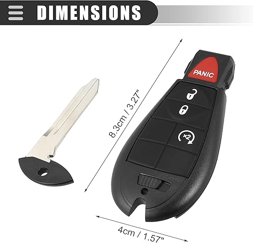 Miniatura 3 de Motoforti Control remoto de entrada sin llave, llavero de 433 Mhz, para Jeep Grand Cherokee 08-13, plástico, M3N5WY783X, negro