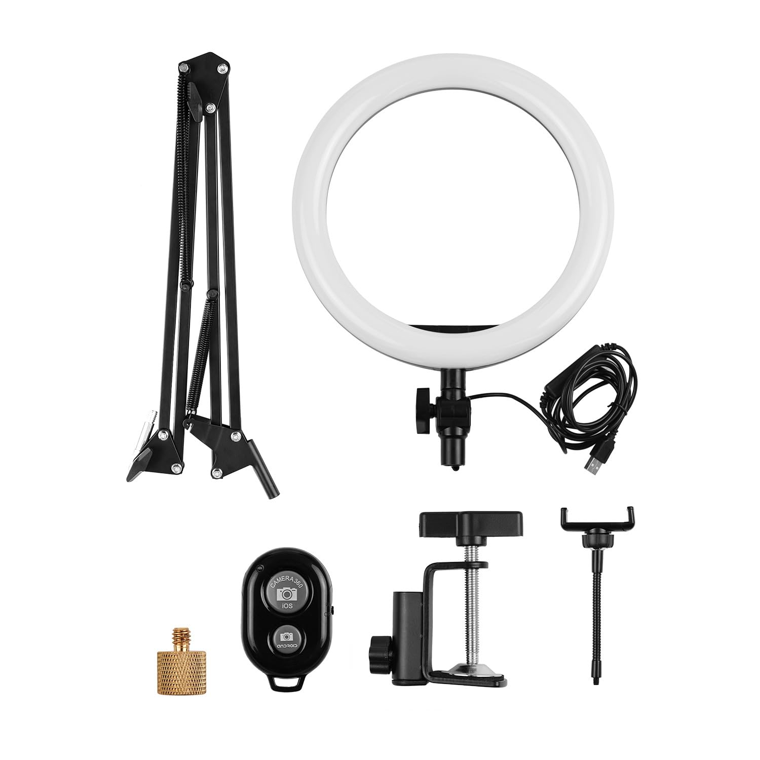 Anel De Luz Led 26cm Com Tripé Articulado Kit Iluminação Para Streaming