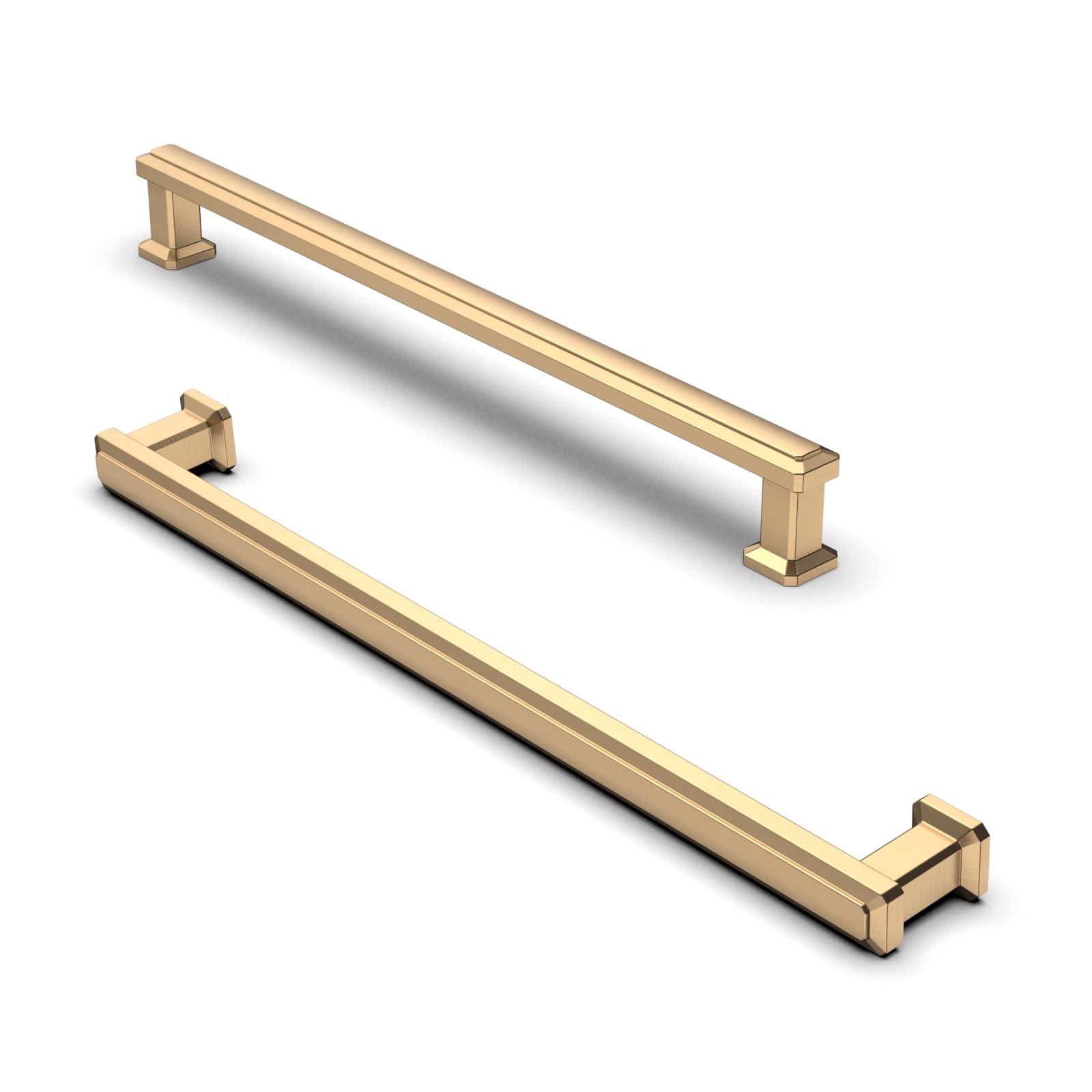 Furniware 10 Pack Champagne Bronze Cabinet Handles, Drawer Pulls 192mm(7.6 Inch) Hole Center