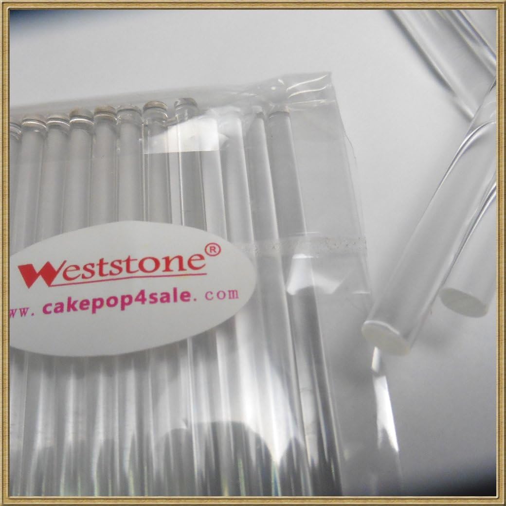 WESTSTONE - clear lollipop sticks with polished ends for cake pops (200, 8")
