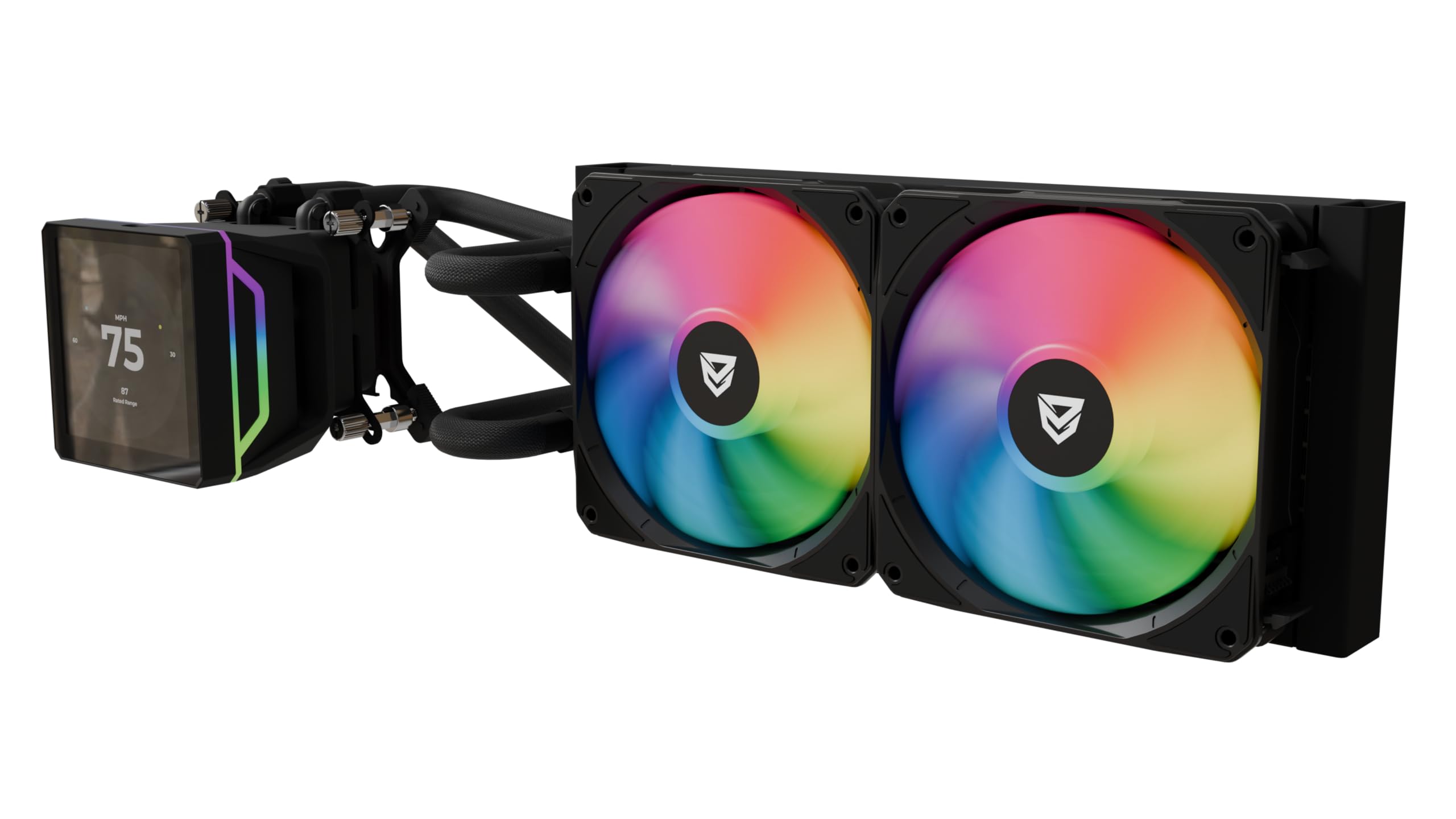 Nfortec Sedna refrigeración líquida CPU 240mm ARGB pantalla LCD compatible AMD e Intel, color negro