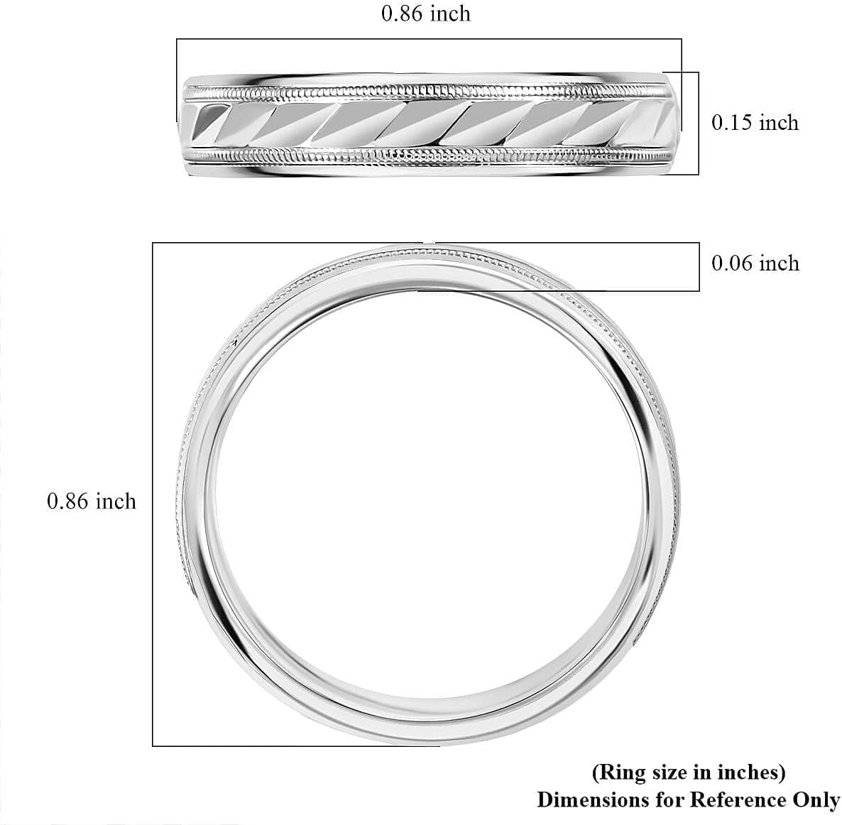SHOP LC DELIVERING JOY Rhapsody 950 Platinum Diamond-Cut Timeless Harmony Band Ring Size 7 5.15 Grams Christmas Gifts