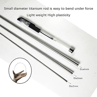 2Pcs Titanium Round Rod Dia 3mm 0.118 inch Length 420mm 16.535 inch,Solid TC4 Titanium Rod