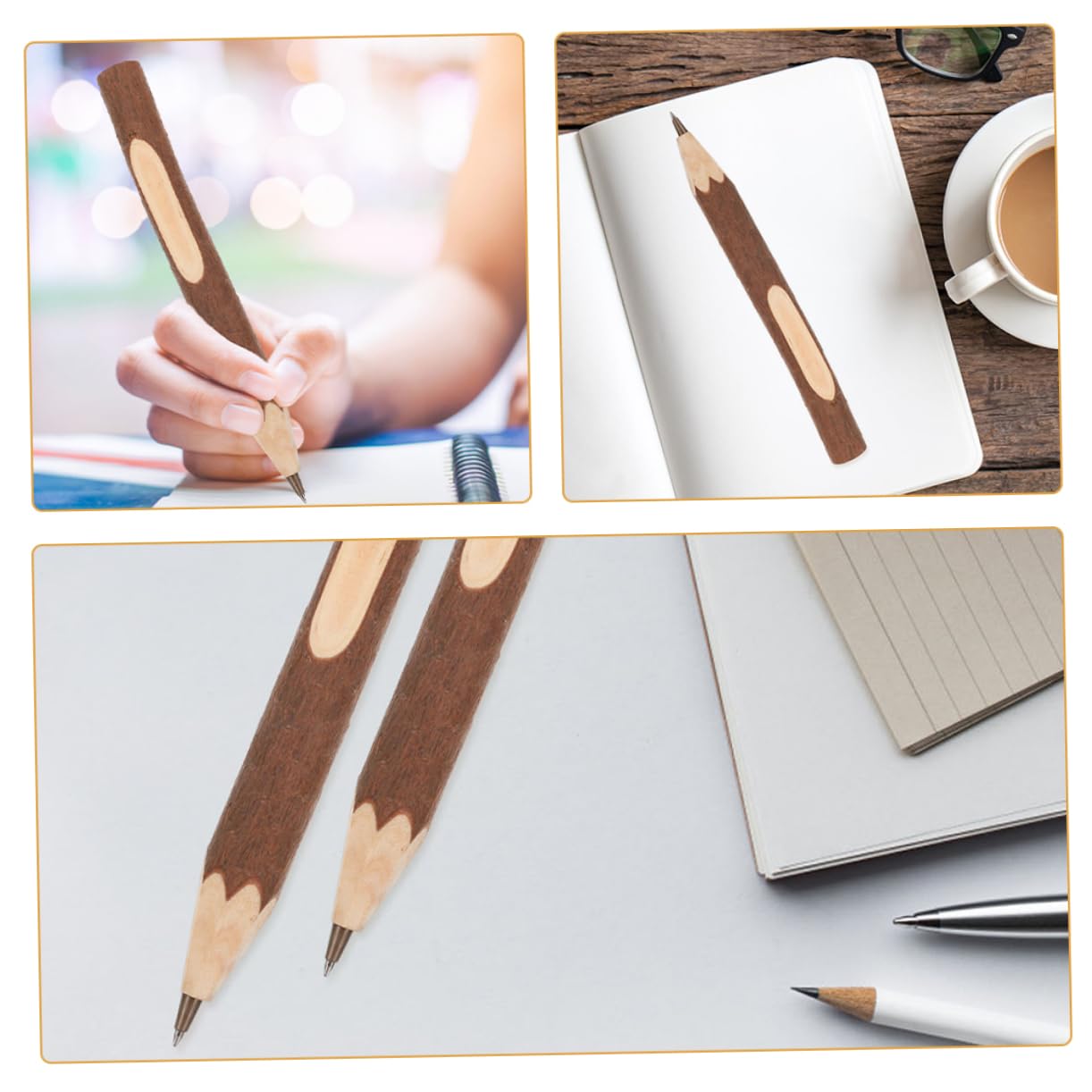 Operitacx 40pezzi Matite Lunghe Legno Naturale Con Corteccia Per Decorazioni Feste e Attività Creative Design Ergonomico e Leggero Strumento Per Schizzo e Pittura