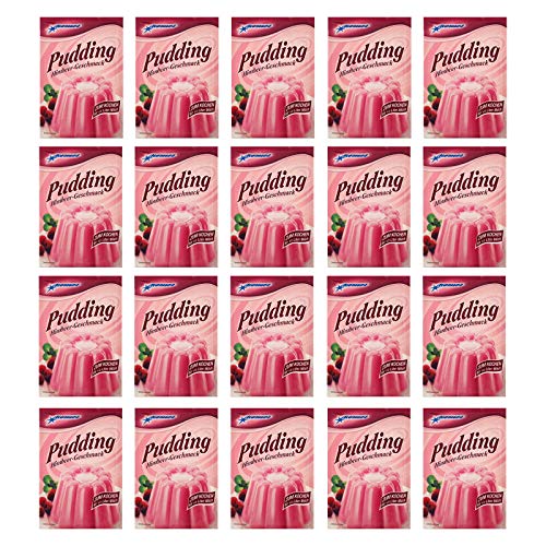 20er Pack Komet Pudding Himbeer-Geschmack (20 x 40 g) zum Kochen Puddingpulver Dessert Puddingdessert