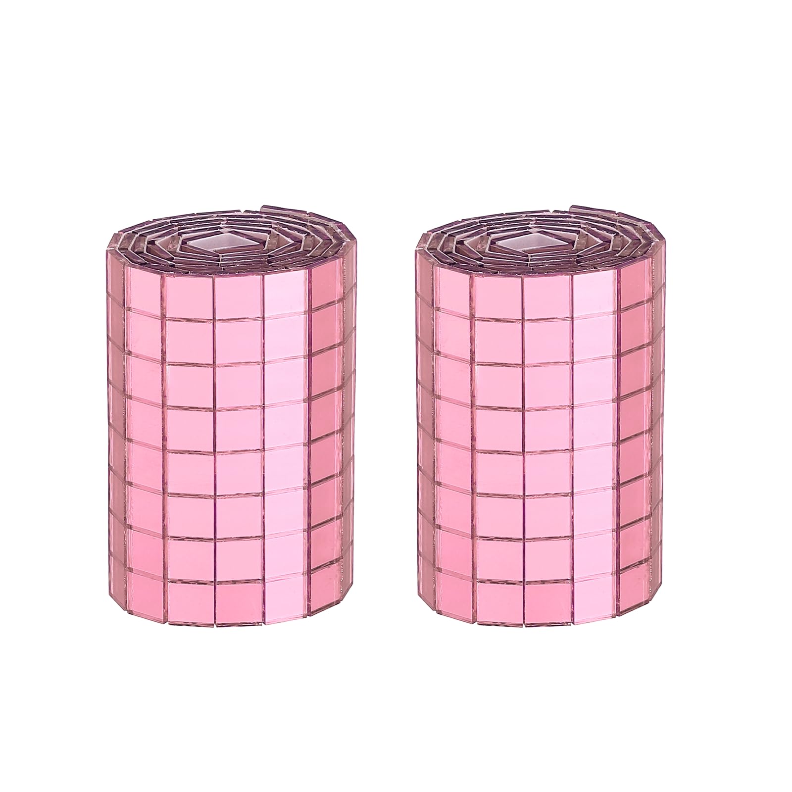 sourcing map 960 Pcs Mirror Mosaic Tiles 5 x 5 mm Square Glass Self-Adhesive Disco Ball Mirror Tiles Sticker for DIY Craft Decoration Art Collage Card Making, Pink