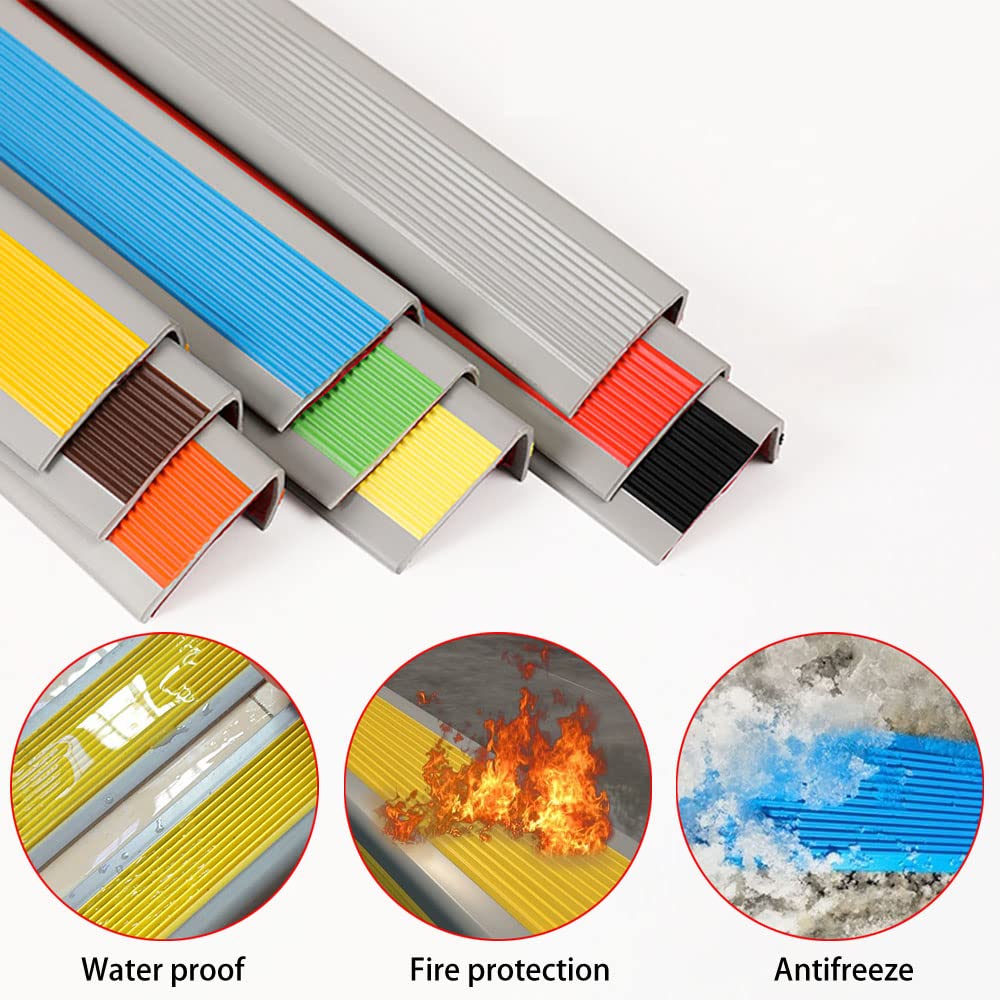 Strisce di sicurezza adesive antiscivolo in gomma PVC per scale, antiscivolo, per interni ed esterni, migliorano la sicurezza e prevengono le cadute