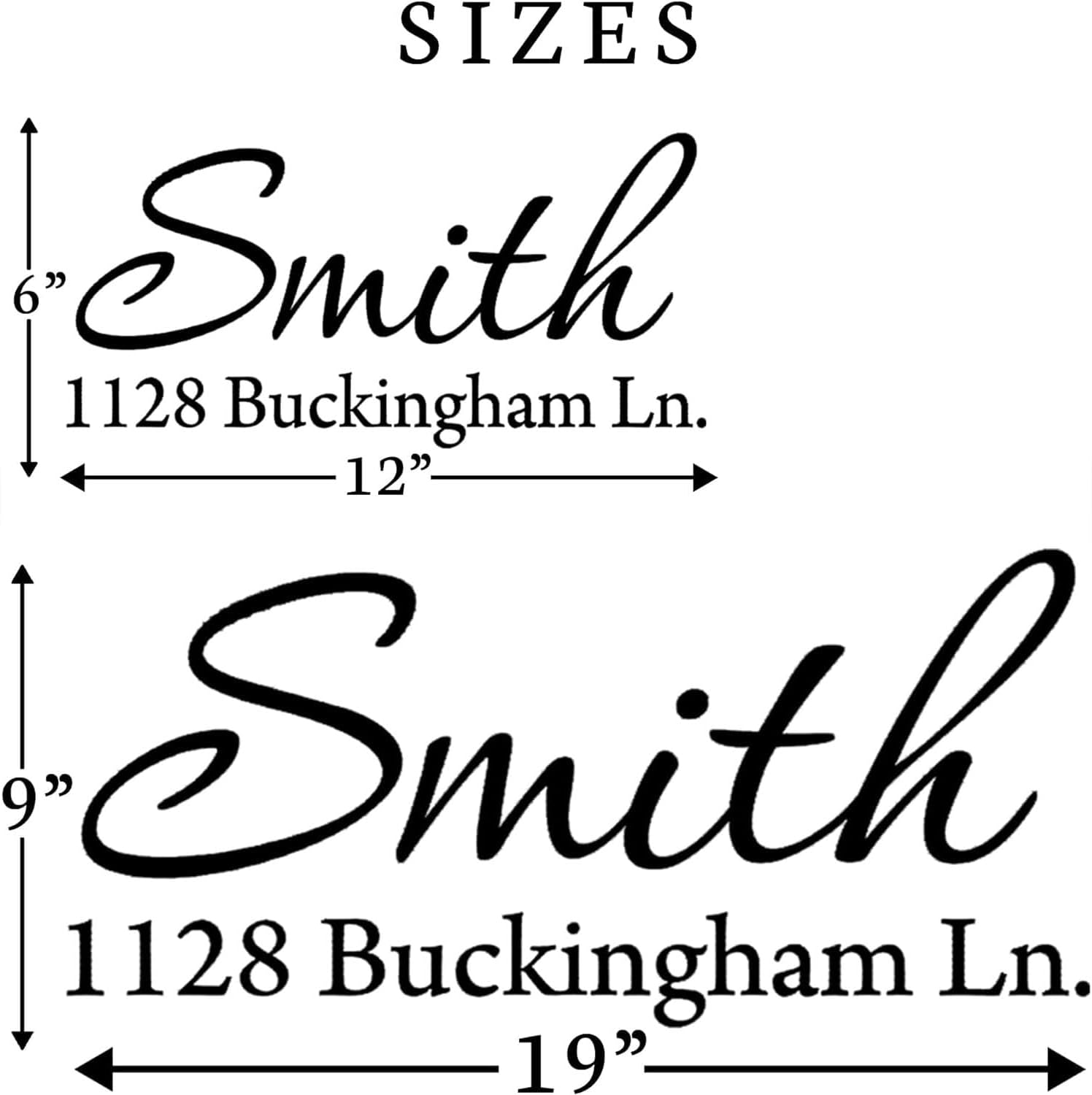 VWAQ Mailbox Decals Personalized Address Labels House Numbers and Vinyl Letters For Outside Custom Lettering Stickers - CMB1 (19 Inch X 9 Inch, Reflective White)