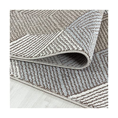 Tapis moderne à poils courts géométrique multicolore 80 x 250cm