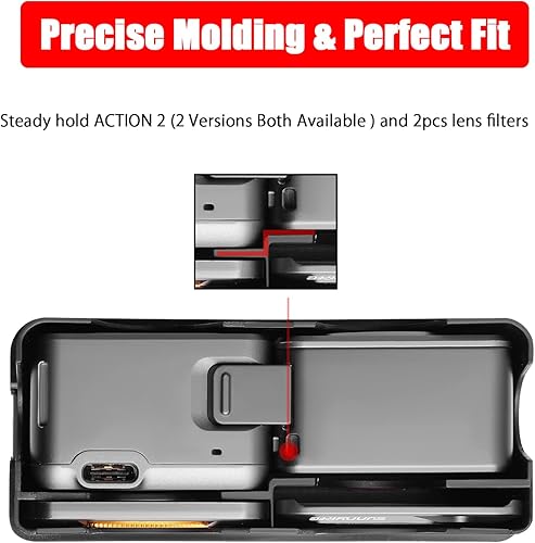 Miniatura 3 de Action 2 Funda para DJI Osmo Action 2 de doble pantallaPower Combo Filtro de lente de cámara SD Accesorios Almacenamiento Estuche rígido Mini