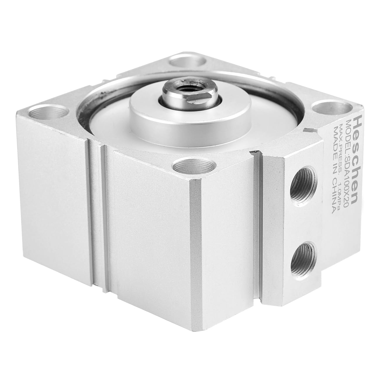 Heschen Cilindro pneumatico compatto in alluminio, SDA 100-20, foro 100mm, corsa 20mm, PT3/8 '' dimensione porta, doppio effetto