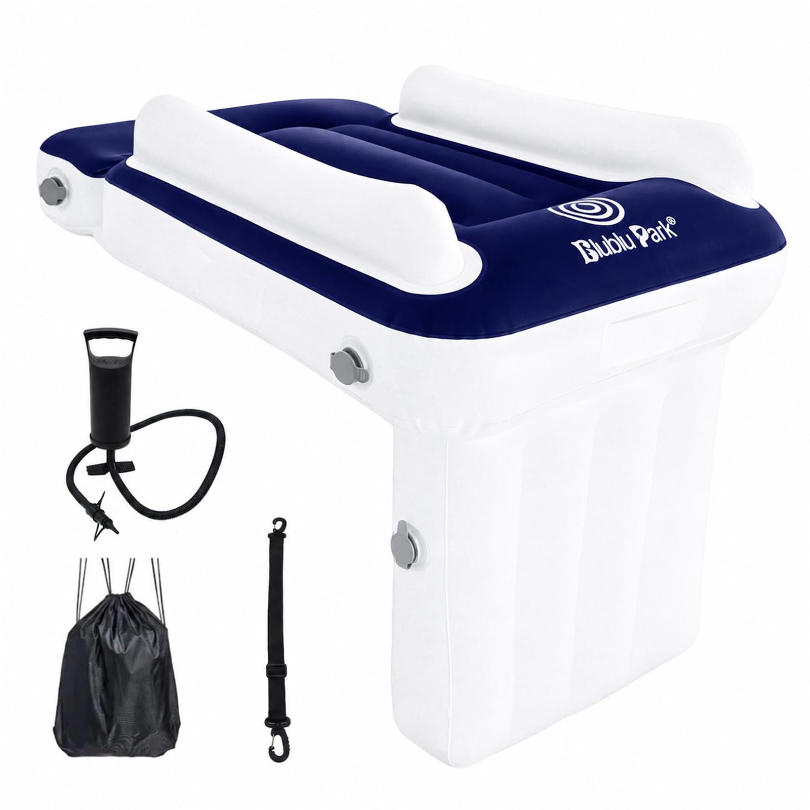 Flyaway Lit de voyage pour enfant avec côtés hauts, ceinture de sécurité, lit gonflable qui s'adapte à la plupart des sièges de