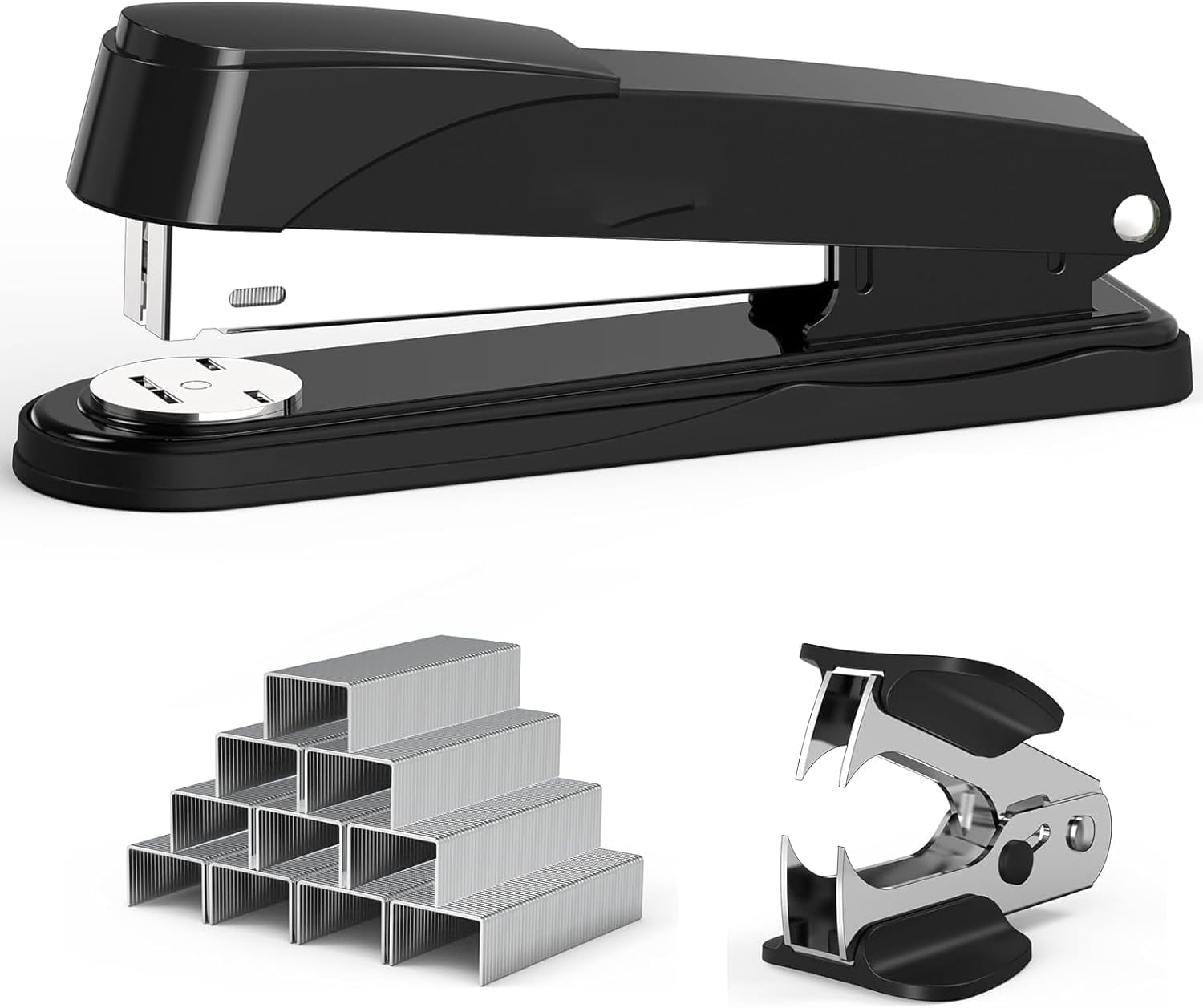 Angju Metal Stapler Heavy Duty 50 Sheet Capacity with 1000 Staples and Staple Remover, Full Strip Staplers for Desk, No Jam, Non-Slip Office Stapler with Staples for Office & Classroom