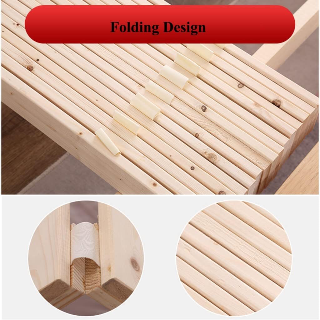 Foldable Solid Wood Bed Slats, Rollable Moisture-Proof Tatami Board, Adjustable Support for Beds (Style 1, Size: 1500mm x 1900mm)