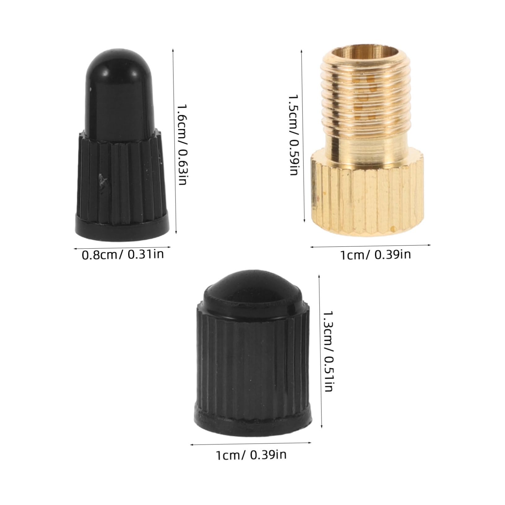 BESPORTBLE Universal Bike Valve Adapter 15 Pack Bike Tire Valve Caps Compatibility for Bicycles Bicycle Pump Adapter Easy to Carry Sturdy for Replacement Use