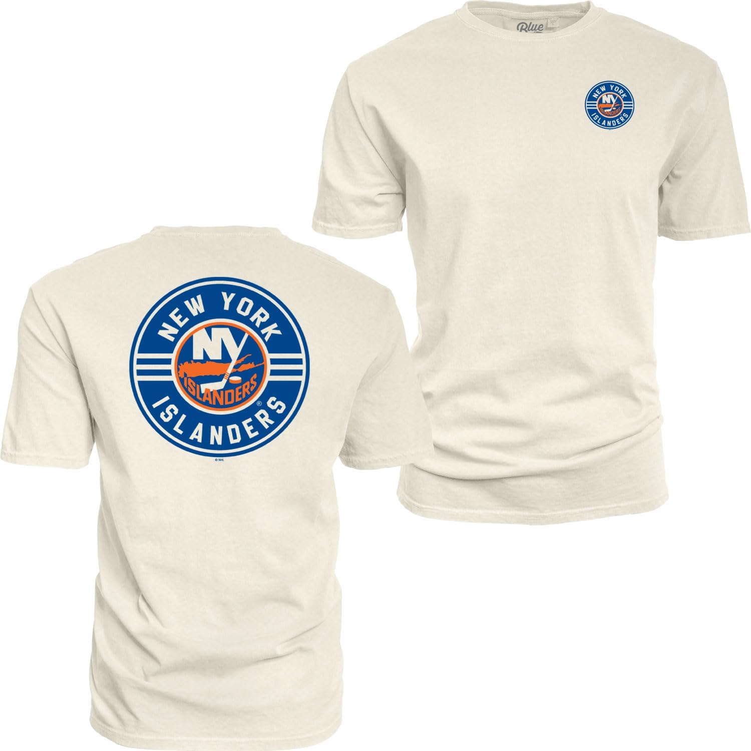 Blue 84 NHL Unisex-Adult NHL Officially Licensed T-Shirt Ringspun Front/Back Ivory Puck