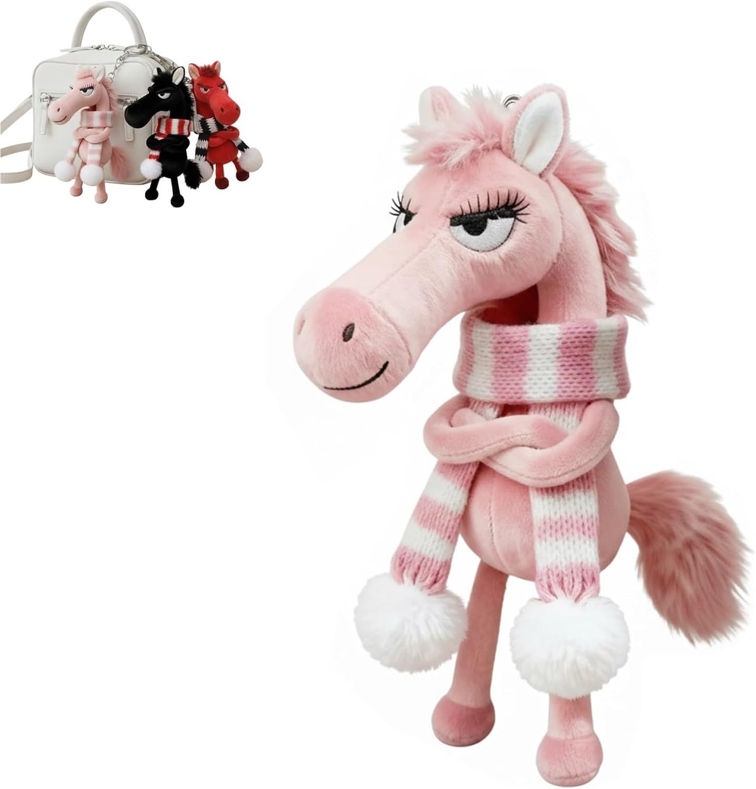 Iuiui Pink Year Of The Horse Lucky Mascot, New Year Good Luck Gift 2026, Lucky Horse Guardians, Small Charm Symbolizing Strength, Courage, Balance, And Moving Forward, Cute Design Emotional Support(Pink)