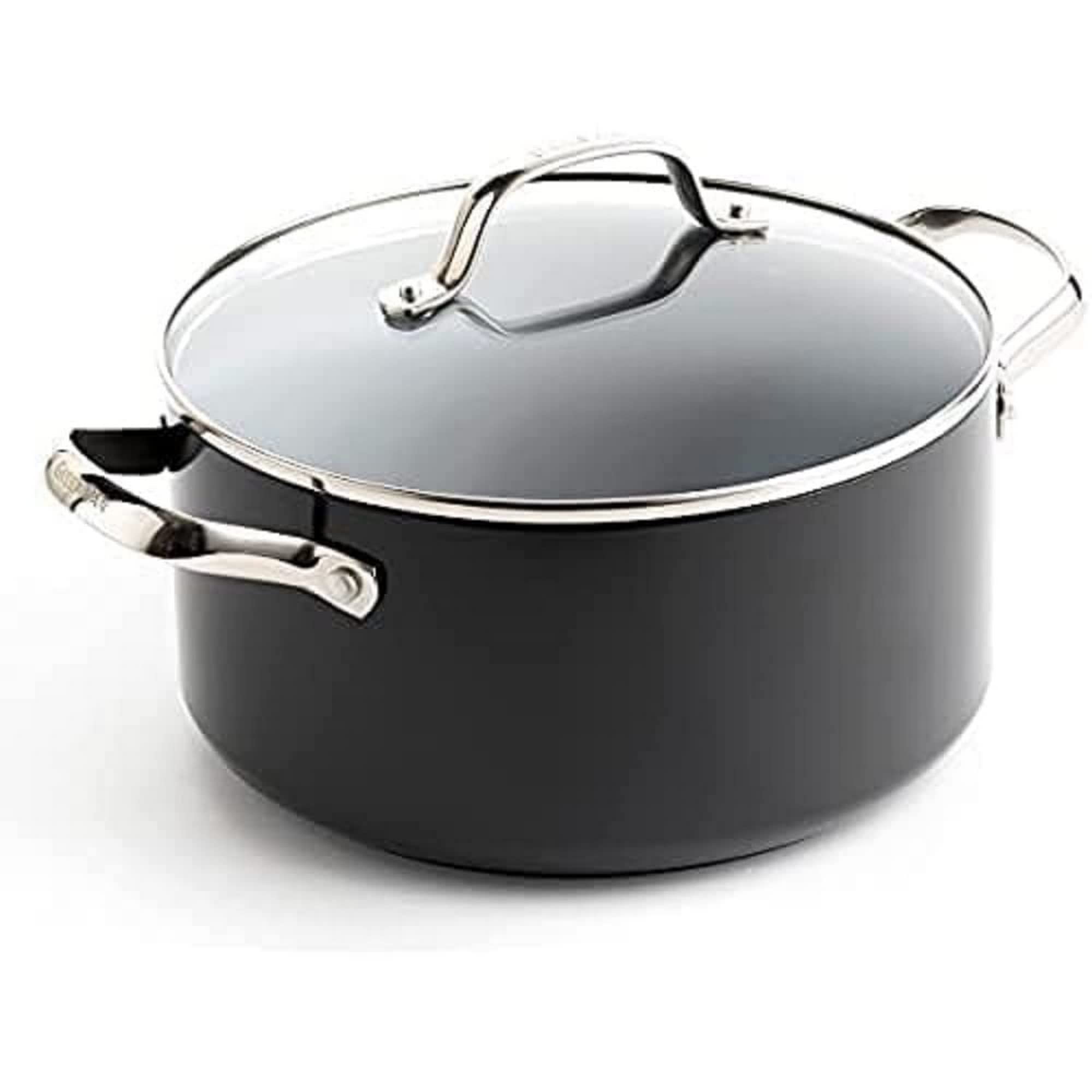 GreenPan Valencia Pro Hard Anodized Healthy Ceramic Nonstick 5QT Stock Pot with Lid, PFAS-Free, Indu