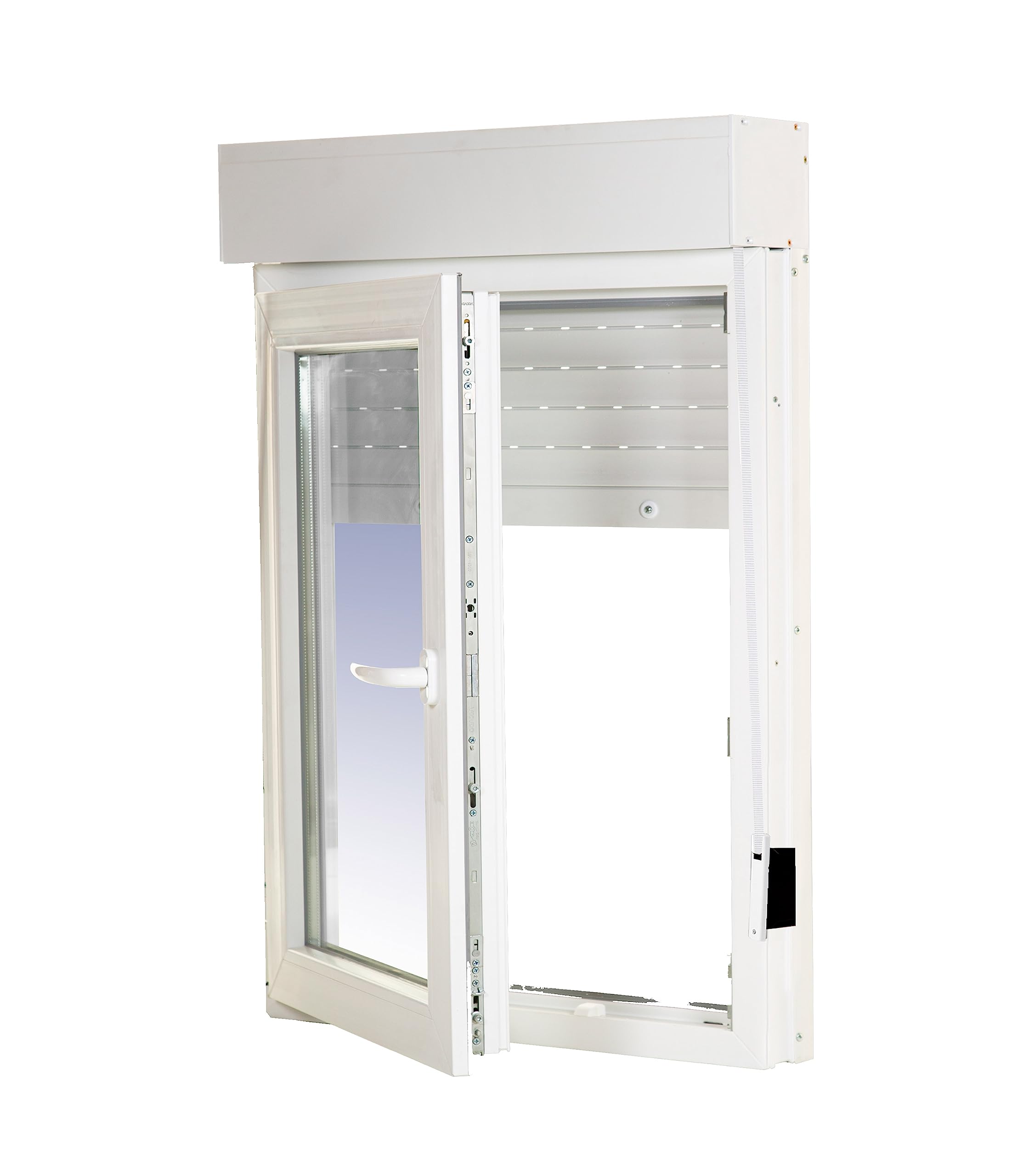 Ventanastock PVC 800x1155 Practicable Oscilobatiente Izquierda con Persiana 1 hoja